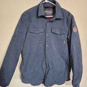 Eddie Bauer Mens Fleece Lined Shirt Jacket Snap Front with Pockets. Mens Size La